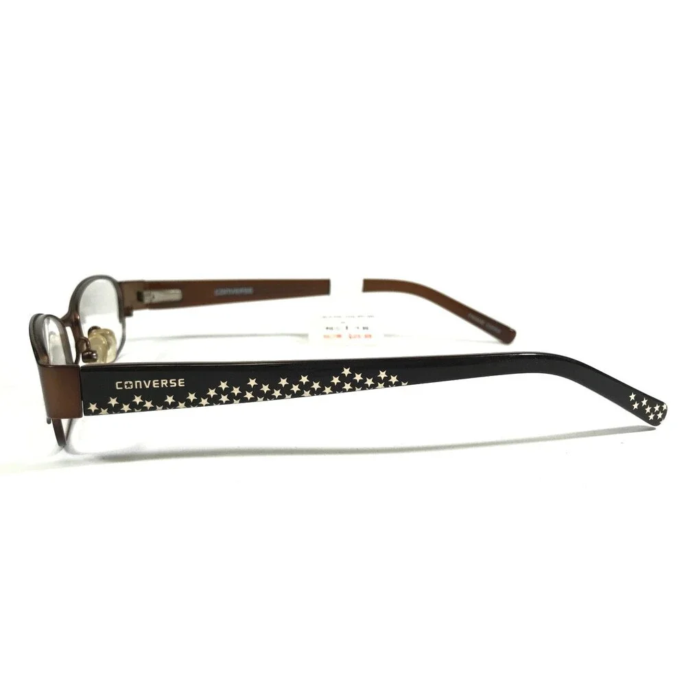 Converse Kids Eyeglasses Frames K006 BROWN Rectangular Half Rim 49-17-135
